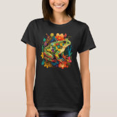 Cute Flower Frog on summer Floral Frog 3 Tシャツ (正面)