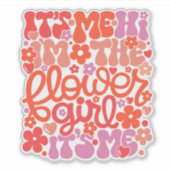 Cute Flower Girl Wedding “Hi It’s Me” Sticker シール (正面)