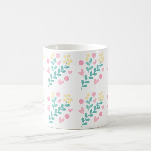 Cute flower pattern design コーヒーマグカップ (中央)