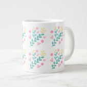 Cute flower pattern design ジャンボコーヒーマグカップ (正面右)