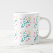 Cute flower pattern design ジャンボコーヒーマグカップ (右)