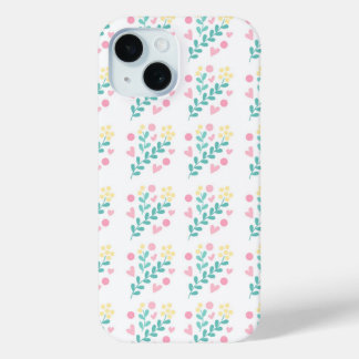 Cute flower pattern design iPhone 15ケース