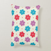 Cute Flower Pattern on White アクセントクッション (裏面(縦))