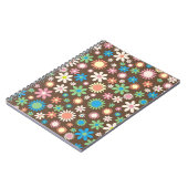 Cute Flower Power Pattern Brown ノートブック (左側)