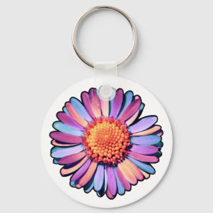 Cute Flower Purple Pink Blue Boho Daisy Bisexual キーホルダー