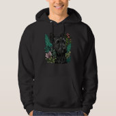 Cute Flower Scottie summer Floral Scottish Terrier パーカ (正面)