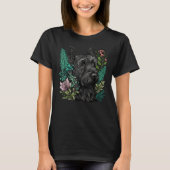 Cute Flower Scottie summer Floral Scottish Terrier Tシャツ (正面)