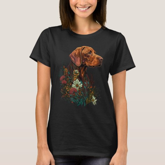 Cute Flower summer Floral Vizsla 2 Tシャツ (正面)