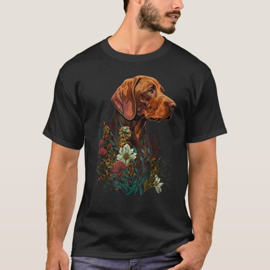 Cute Flower summer Floral Vizsla 2 Tシャツ (正面)