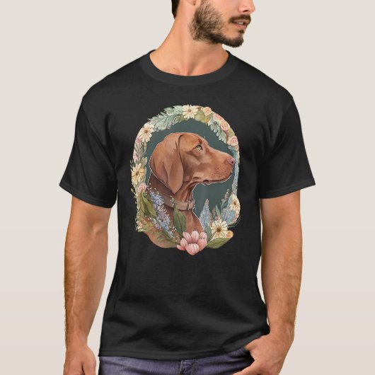 Cute Flower summer Floral Vizsla 3 Tシャツ (正面)