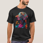 Cute Flower summer Floral Weimaraner 2 Tシャツ (正面)