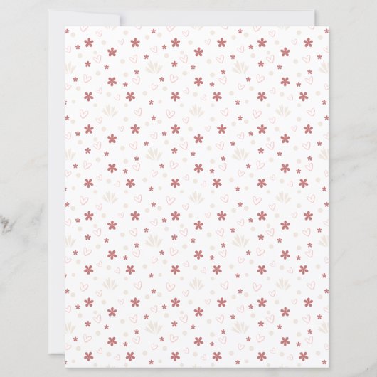 Cute Flower With Love Patterned Scrapbook Paper (裏面)