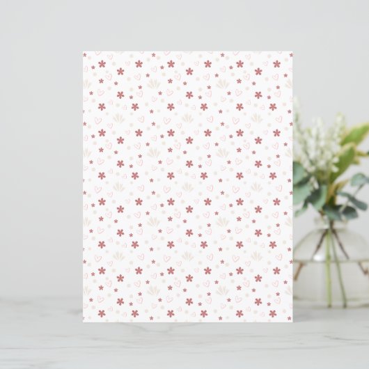 Cute Flower With Love Patterned Scrapbook Paper (スタンド正面)