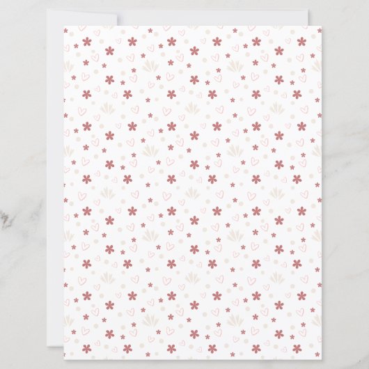 Cute Flower With Love Patterned Scrapbook Paper (正面)