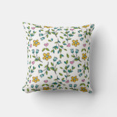 Cute Flowers and Hearts Light Pattern クッション (正面)