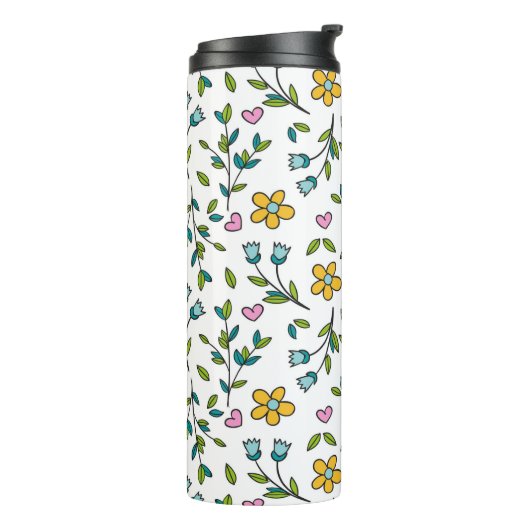 Cute Flowers and Hearts Light Pattern タンブラー (回転左)