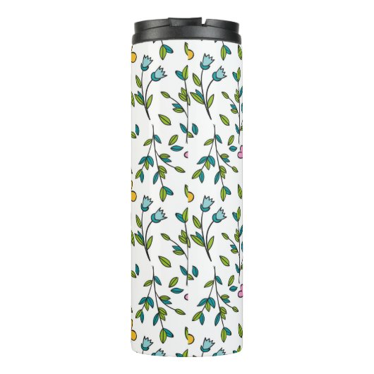 Cute Flowers and Hearts Light Pattern タンブラー (裏面)