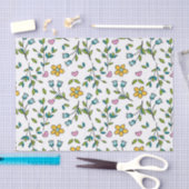 Cute Flowers and Hearts Light Pattern 薄葉紙 (クラフト)