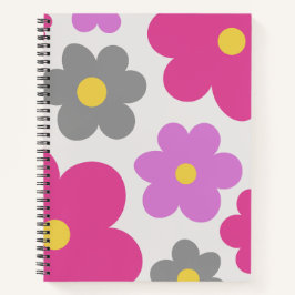 Cute flowers pink & purple Spiral Notebook ノートブック