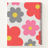 Cute flowers Red Custom script Spiral Notebook ノートブック (裏面)