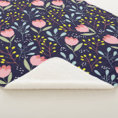 Cute flowers seamless pattern シェルパブランケット (3/4)