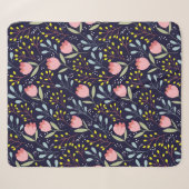Cute flowers seamless pattern シェルパブランケット (正面(横))