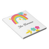 Cute Flowers Stars Rainbow Teacher Notepad ノートパッド (アングル)