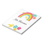 Cute Flowers Stars Rainbow Teacher Notepad ノートパッド (回転)