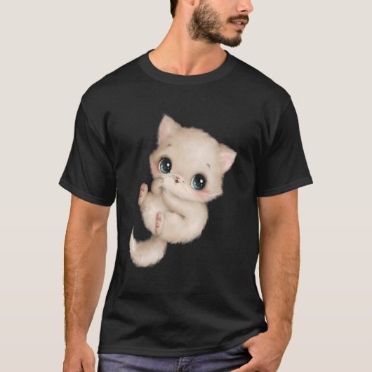 Cute Fluffy Adorable Cat Pet Art Tシャツ (正面)