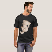 Cute Fluffy Adorable Cat Pet Art Tシャツ (正面フル)