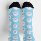 Cute Fluffy Baby Seal Illustration ソックス (上部)