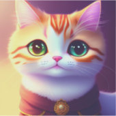 Cute fluffy cat シール (正面)