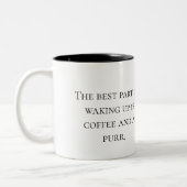 Cute Fluffy Cat in Coffee Cup – Mug Design ツートーンマグカップ (左)