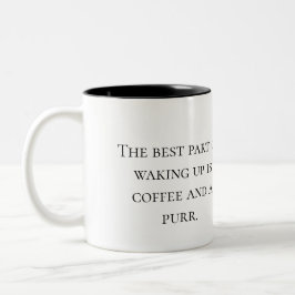 Cute Fluffy Cat in Coffee Cup – Mug Design ツートーンマグカップ