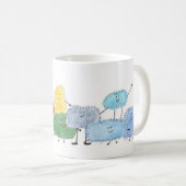 Cute Fluffy Creatures on a Coffee Mug コーヒーマグカップ (正面右)