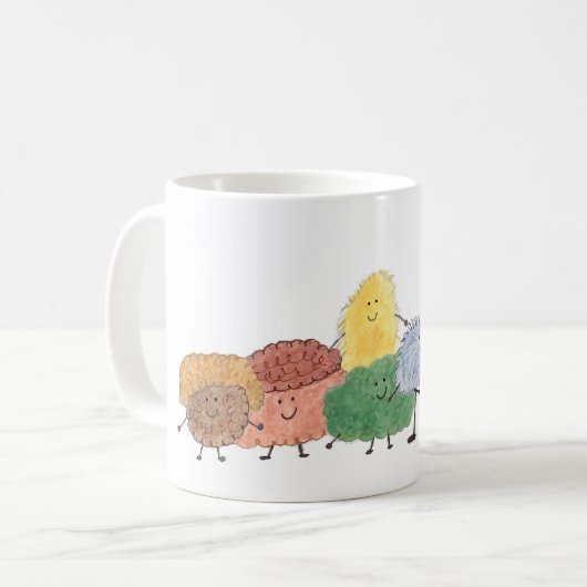 Cute Fluffy Creatures on a Coffee Mug コーヒーマグカップ (正面左)