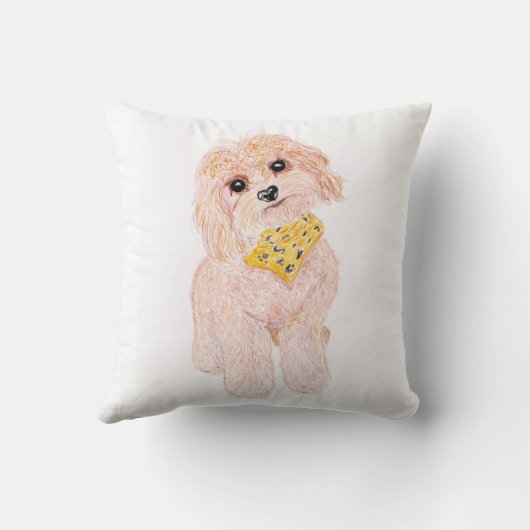 Cute fluffy dog. クッション (裏面)