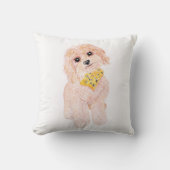 Cute fluffy dog. クッション (正面)