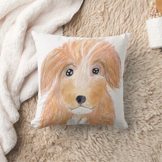 Cute fluffy dog クッション (ブランケット)