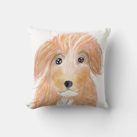 Cute fluffy dog クッション (正面)