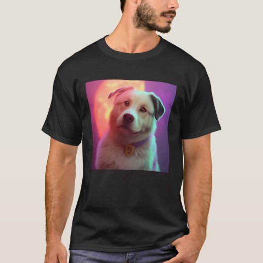 Cute Fluffy Labrador Retriever Beagle Dog Sunset P Tシャツ (正面)