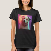 Cute Fluffy Labrador Retriever Beagle Dog Sunset P Tシャツ (正面)