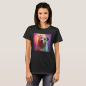 Cute Fluffy Labrador Retriever Beagle Dog Sunset P Tシャツ (正面フル)