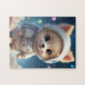 Cute Fluffy Puppy Astronaut Jigsaw Puzzle ジグソーパズル (横)
