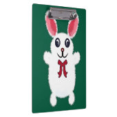 Cute Fluffy White Bunny Rabbit with Red Bow - Chri クリップボード (右)