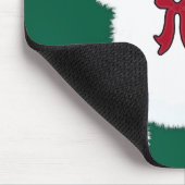 Cute Fluffy White Bunny Rabbit with Red Bow - Chri マウスパッド (コーナー)