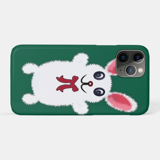 Cute Fluffy White Bunny Rabbit with Red Bow - Chri Case-Mate iPhoneケース (裏面(横))