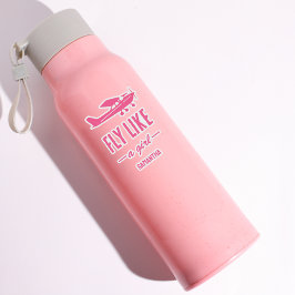 Cute Fly Like A Girl Pink Airplane Girly Aviation  シール