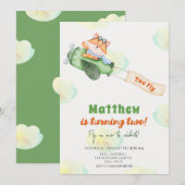 Cute Flying Fox Birthday Party  招待状 (正面/裏面)