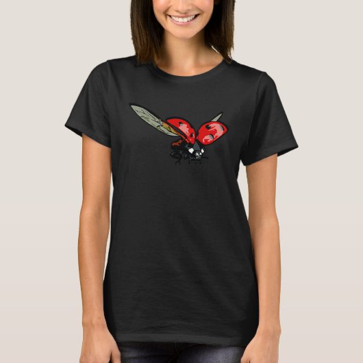 Cute flying ladybird flies to dandelion tシャツ (正面)